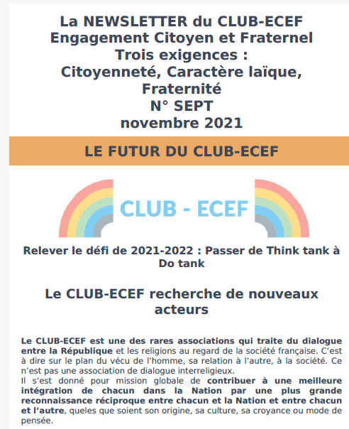Lire la suite à propos de l’article Newsletter du CLUB-ECEF – Numéro SEPT