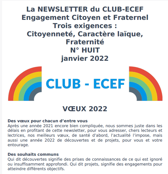 Lire la suite à propos de l’article Newsletter du CLUB-ECEF – Numéro HUIT