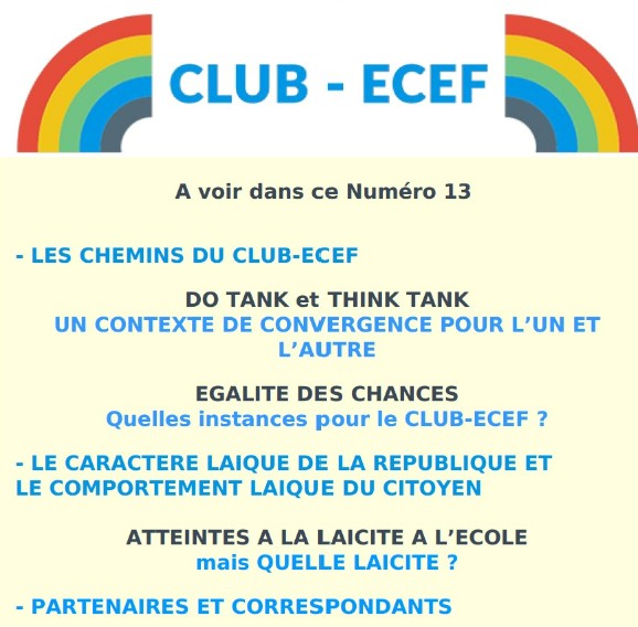 Lire la suite à propos de l’article Newsletter du CLUB-ECEF – Numéro 13