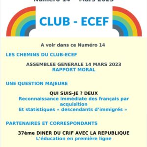 Newsletter du CLUB-ECEF – Numéro 14