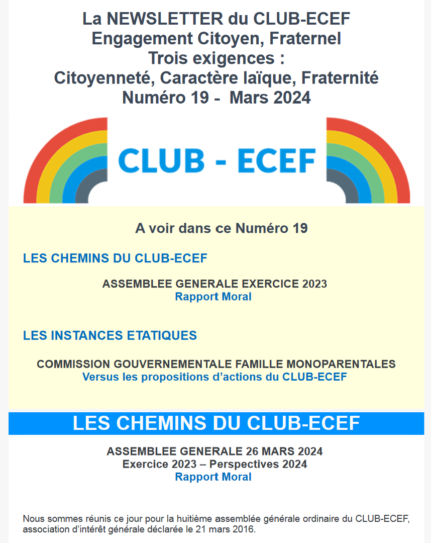 You are currently viewing Newsletter du CLUB-ECEF – Numéro 19