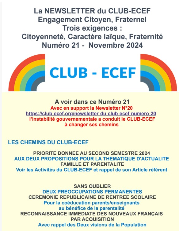 Lire la suite à propos de l’article Newsletter du CLUB-ECEF – Numéro 21