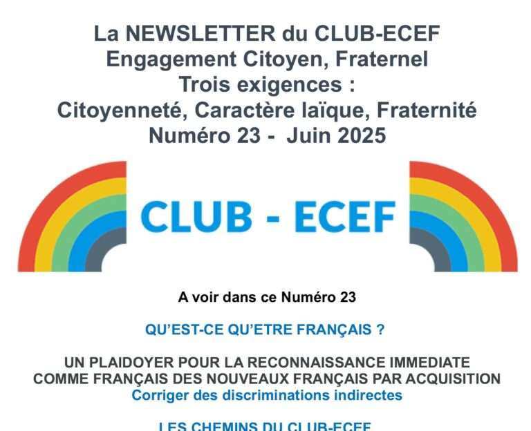 Lire la suite à propos de l’article Newsletter du CLUB-ECEF – Numéro 23