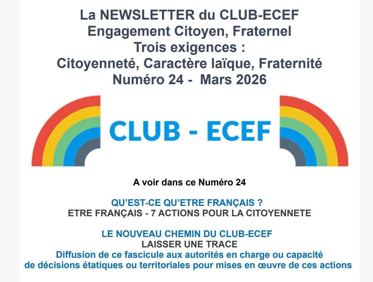 Newsletter du CLUB-ECEF – Numéro 24